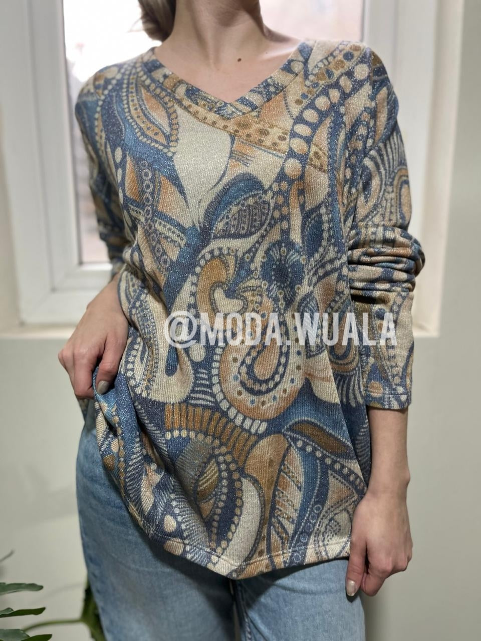 POLERA LANILLA AFRANELADA - AZUL