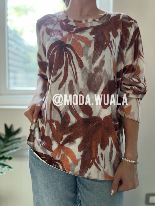 POLERA CUELLO REDONDO - CAFE